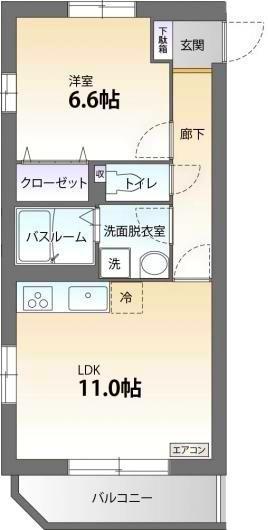 フローラルコートN(1LDK/3階)の間取り写真