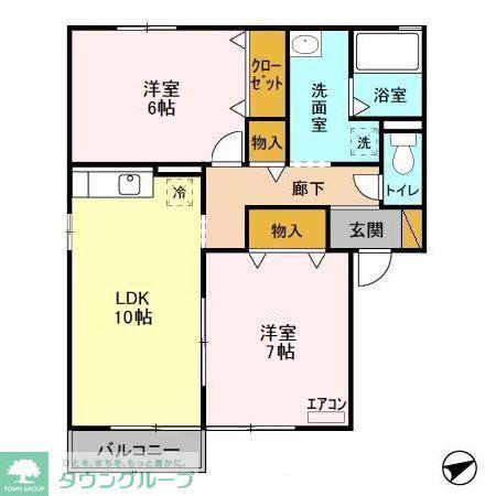 ヴェルドミール壱番館(2LDK/1階)の間取り写真