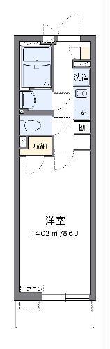 クレイノMIIWA(1K/1階)の間取り写真