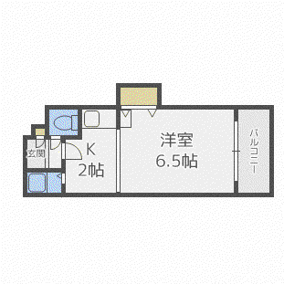 北26条マンション(1K/4階)の間取り写真