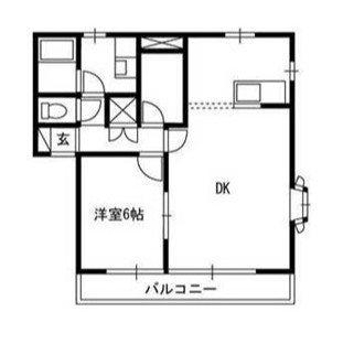 メープルハイツ(1LDK/1階)の間取り写真