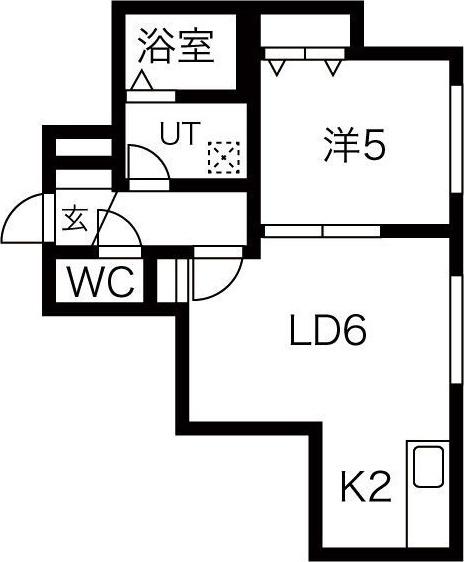 チケン栄通(1LDK/2階)の間取り写真