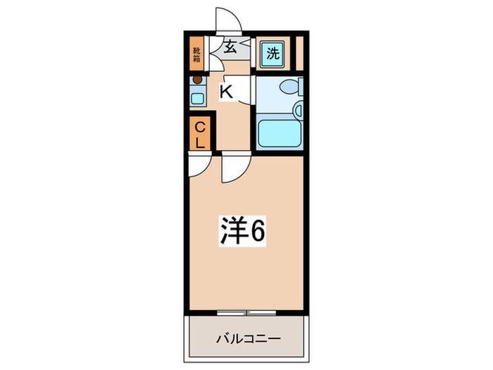 ワコーレ相武台前(1K/1階)の間取り写真