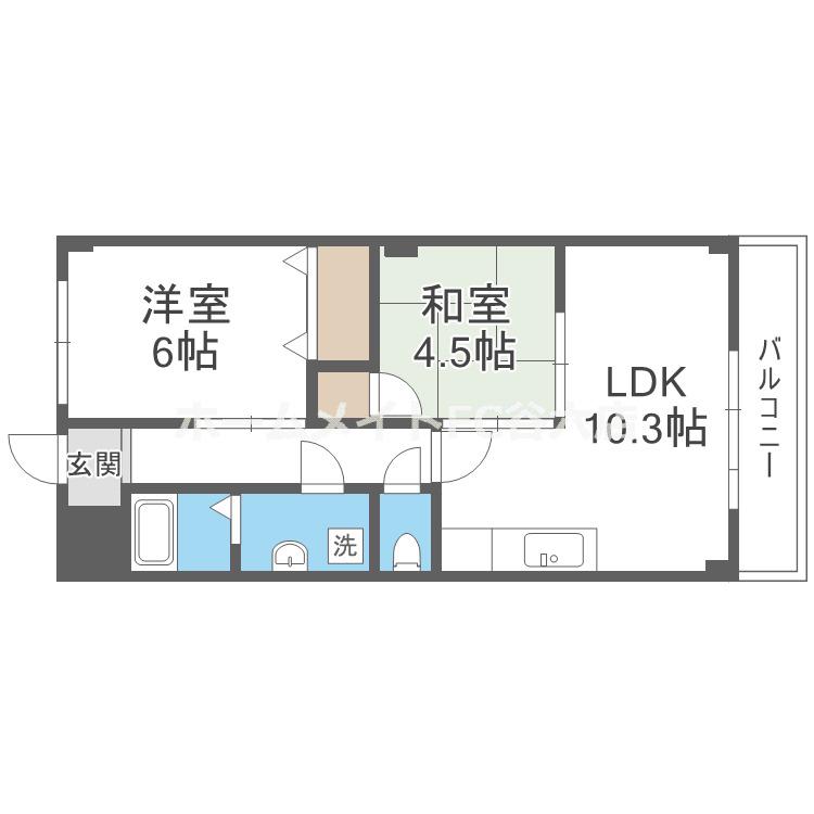 アーバ姫島公園(2LDK/3階)の間取り写真