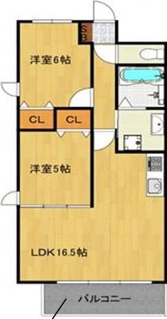ルークレジデンスNUEVE(2LDK/5階)の間取り写真