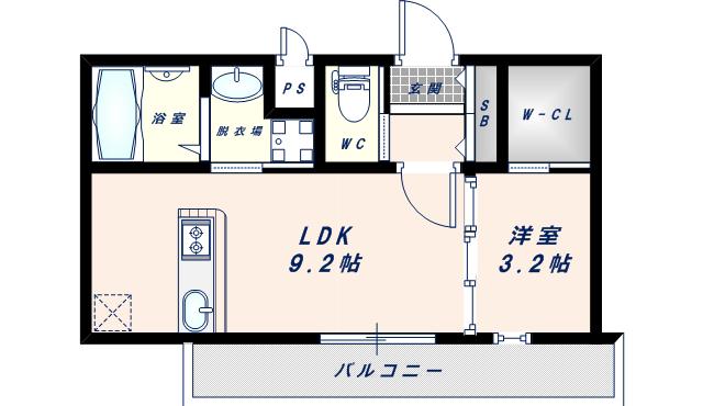 グランパセオノース(1LDK/5階)の間取り写真