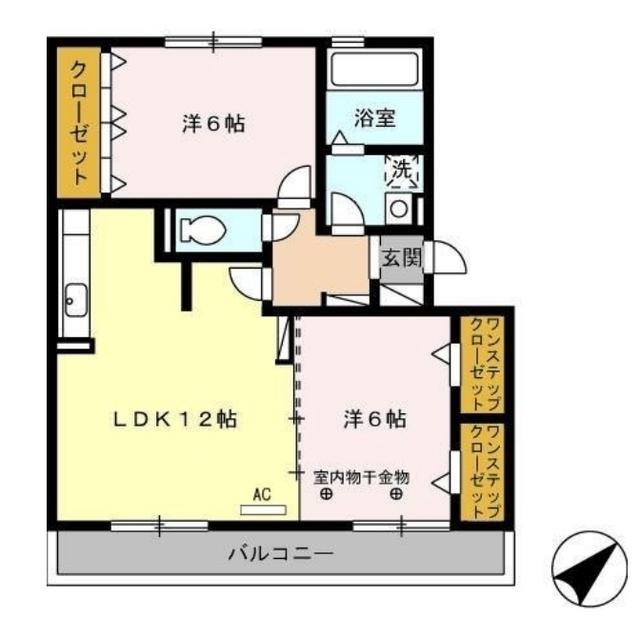アクチュアリーM(2LDK/2階)の間取り写真