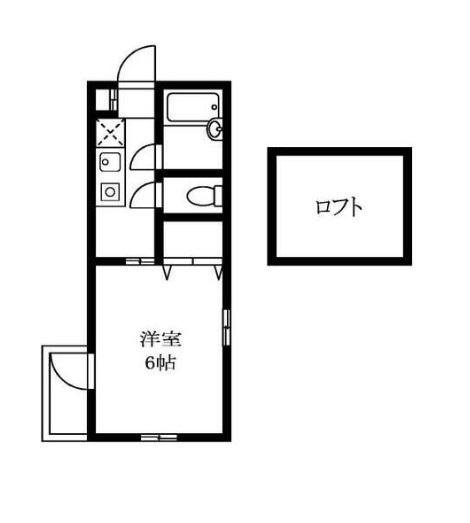 ベルデ鮫洲(1K/1階)の間取り写真