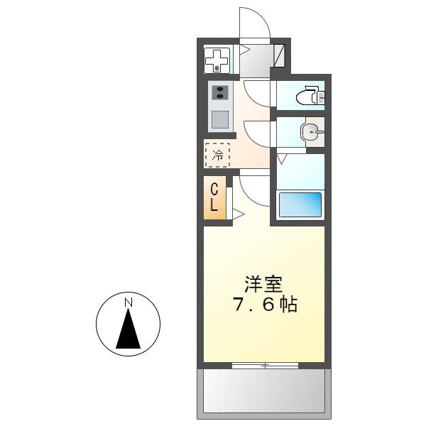 S-RESIDENCE上飯田駅前(1K/7階)の間取り写真