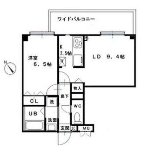 ハイブリッジ荻窪(1LDK/3階)の間取り写真