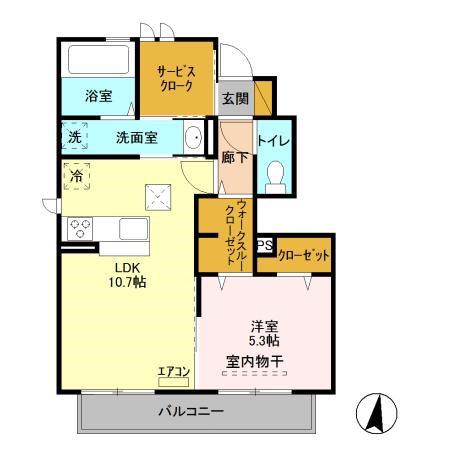 エテルナ(1LDK/1階)の間取り写真