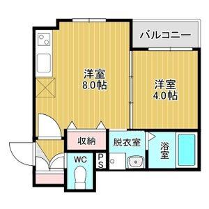 GRAND FUSE(1LDK/2階)の間取り写真