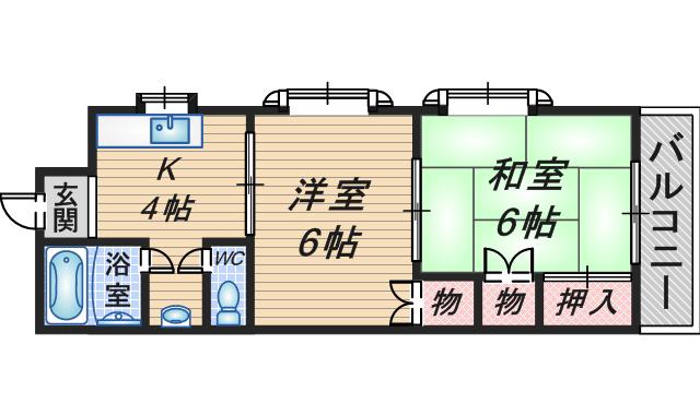 第5八雲マンション(2K/3階)の間取り写真
