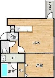 リュクス円山公園(1LDK/3階)の間取り写真