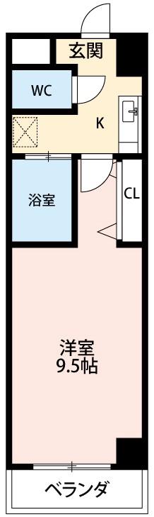 PROUDIA岡崎(1K/6階)の間取り写真