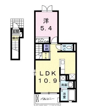 アンジュメゾン II(1LDK/2階)の間取り写真