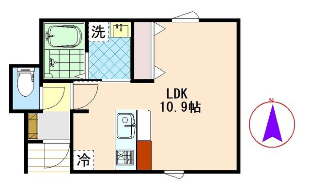 コンフォート城南A棟(ワンルーム/1階)の間取り写真
