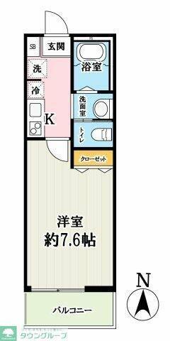 キャメル柏の葉キャンパス8(1K/2階)の間取り写真