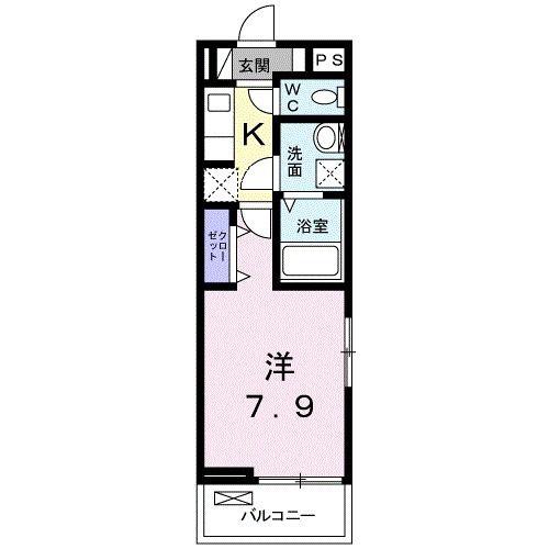 クラウンハイツ(1K/2階)の間取り写真