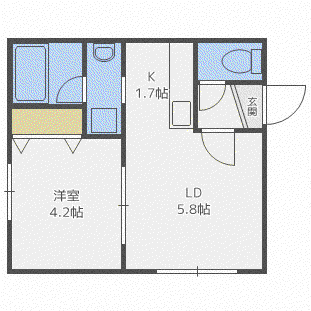アズーリ中の島参番館(1LDK/3階)の間取り写真