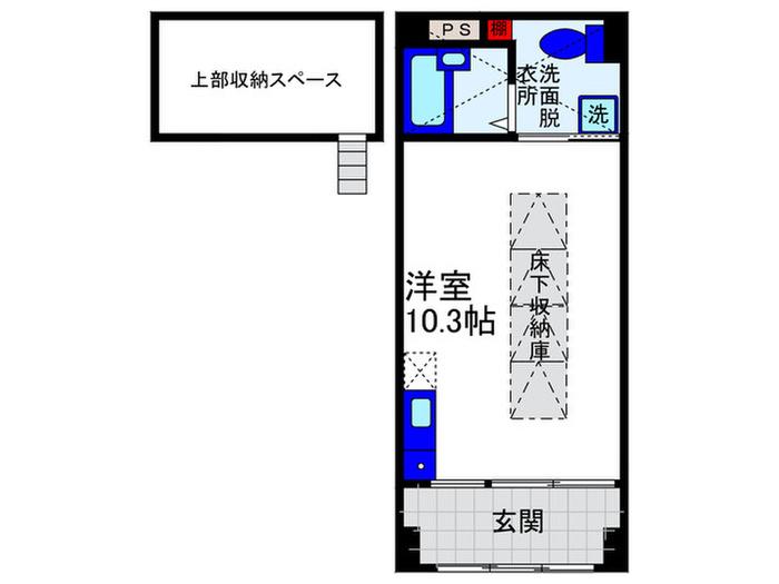 イースト-1(ワンルーム/5階)の間取り写真