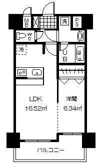 グランルーひだまり(1LDK/4階)の間取り写真