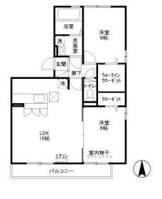 パークサイド(2LDK/1階)の間取り写真