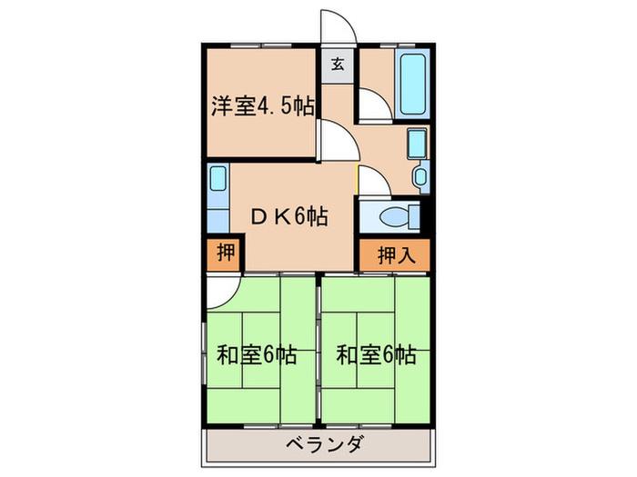 パークメゾン野村(3DK/3階)の間取り写真