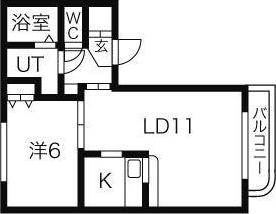 サンクレメンテ7(1LDK/2階)の間取り写真