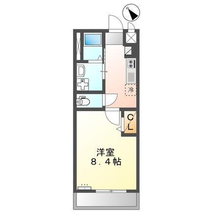 アメニティヤス 小篠原(1K/1階)の間取り写真