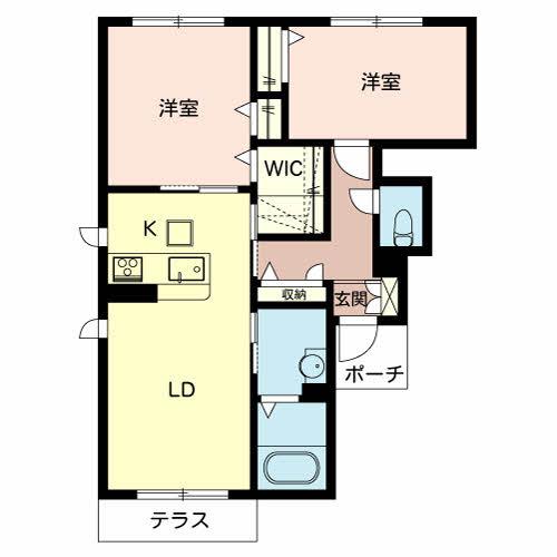 シャーメゾンいろはIII(2LDK/1階)の間取り写真