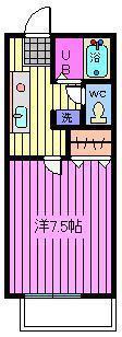 アルカンシェル(1K/1階)の間取り写真