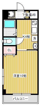 仲垣内ビル(1K/3階)の間取り写真