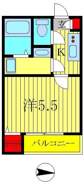 東京メトロ千代田線 綾瀬駅 徒歩7分 3階建 築16年(1K/3階)の間取り写真