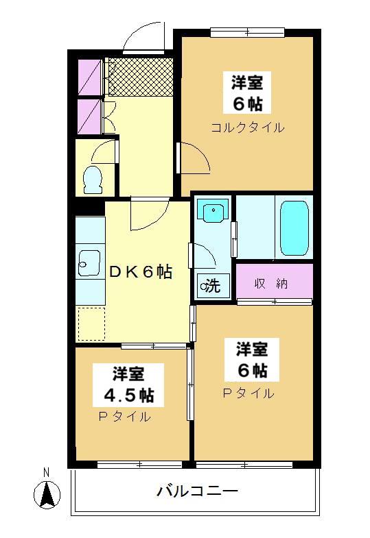コンセールドミ(3DK/3階)の間取り写真