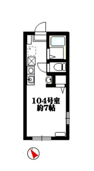 フローラ横浜保土ヶ谷II(ワンルーム/1階)の間取り写真