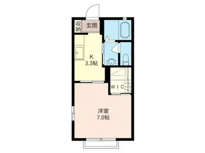 積水ハウスシャーメゾン ハイムはな(1K/1階)の間取り写真