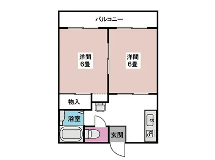 サンパレス小金井(2DK/2階)の間取り写真