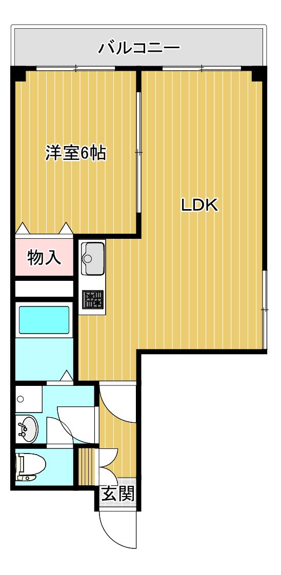 ALF-116(1LDK/2階)の間取り写真