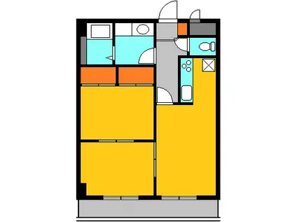 リシュ・ルーヴルST(2DK/3階)の間取り写真