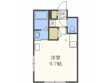 カーサコモド(ワンルーム/4階)の間取り写真