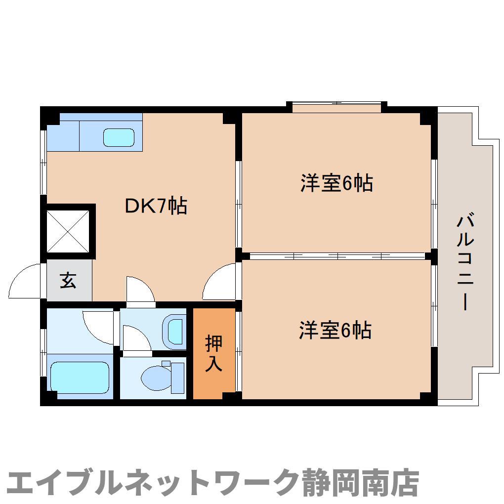 ルーセントK(2DK/3階)の間取り写真
