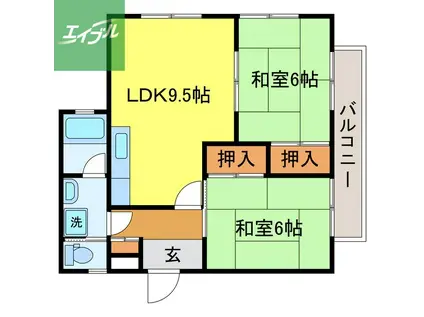 グランドメール清水(2LDK/1階)の間取り写真