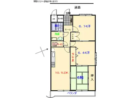 グランメール広(3LDK/1階)の間取り写真