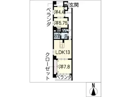 ツインメゾン札木(3LDK/1階)の間取り写真