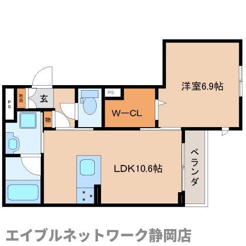 プレミアス安東(1LDK/2階)の間取り写真
