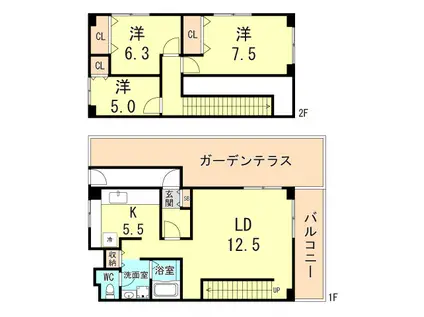 昭和レジデンス(3LDK/6階)の間取り写真