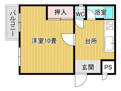 メルベイユ盛岡2(1K/2階)の間取り写真