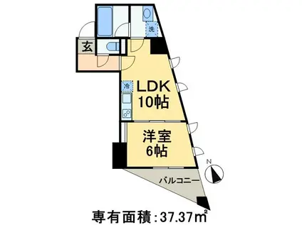 エンデュランス松戸(1LDK/7階)の間取り写真