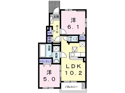 セラーム(2LDK/1階)の間取り写真